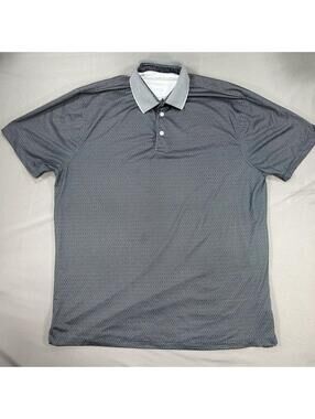 Hickey Freeman Golf Men's Performance Polo Shirt Sz M Gray Geometric